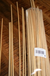 Marshmallow sticks for tomato stakes